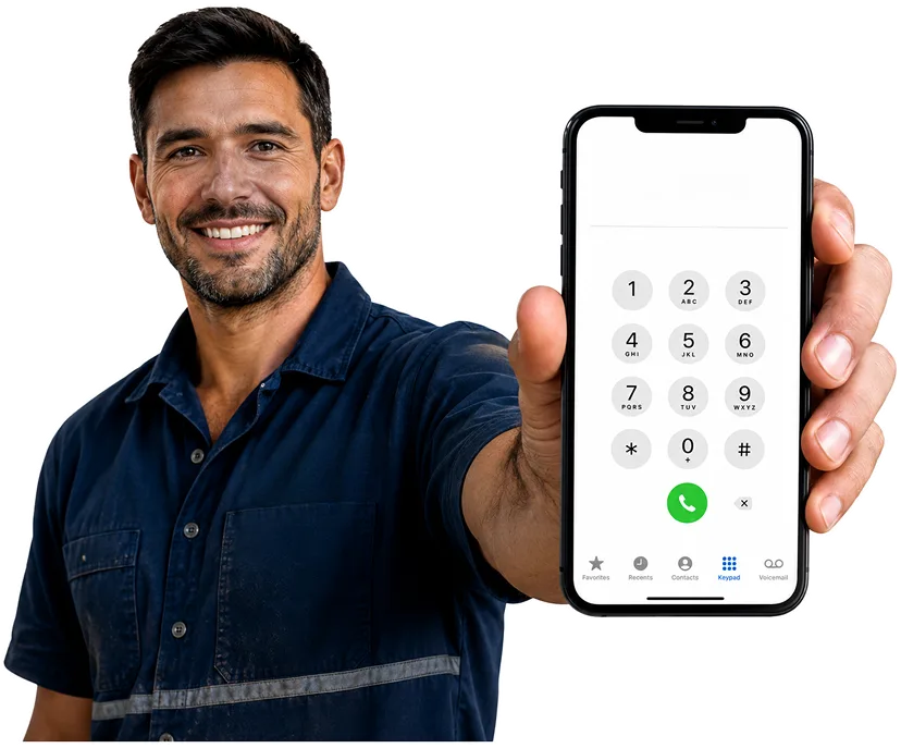Our plumber taking a booking call for St Ives